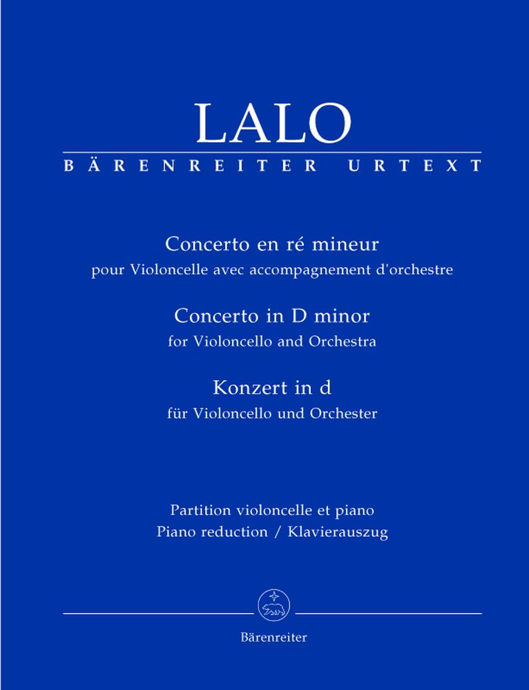 BARENREITER LALO EDOUARD - CONCERTO IN D MINOR - VIOLONCELLO, PIANO