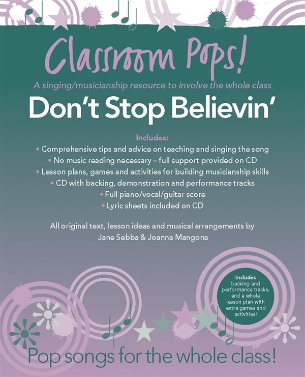 CHESTER MUSIC CLASSROOM POP SONGSHEETS DON'T STOP BELIEVIN' PIANO/VOCAL/GUITAR + CD - PVG