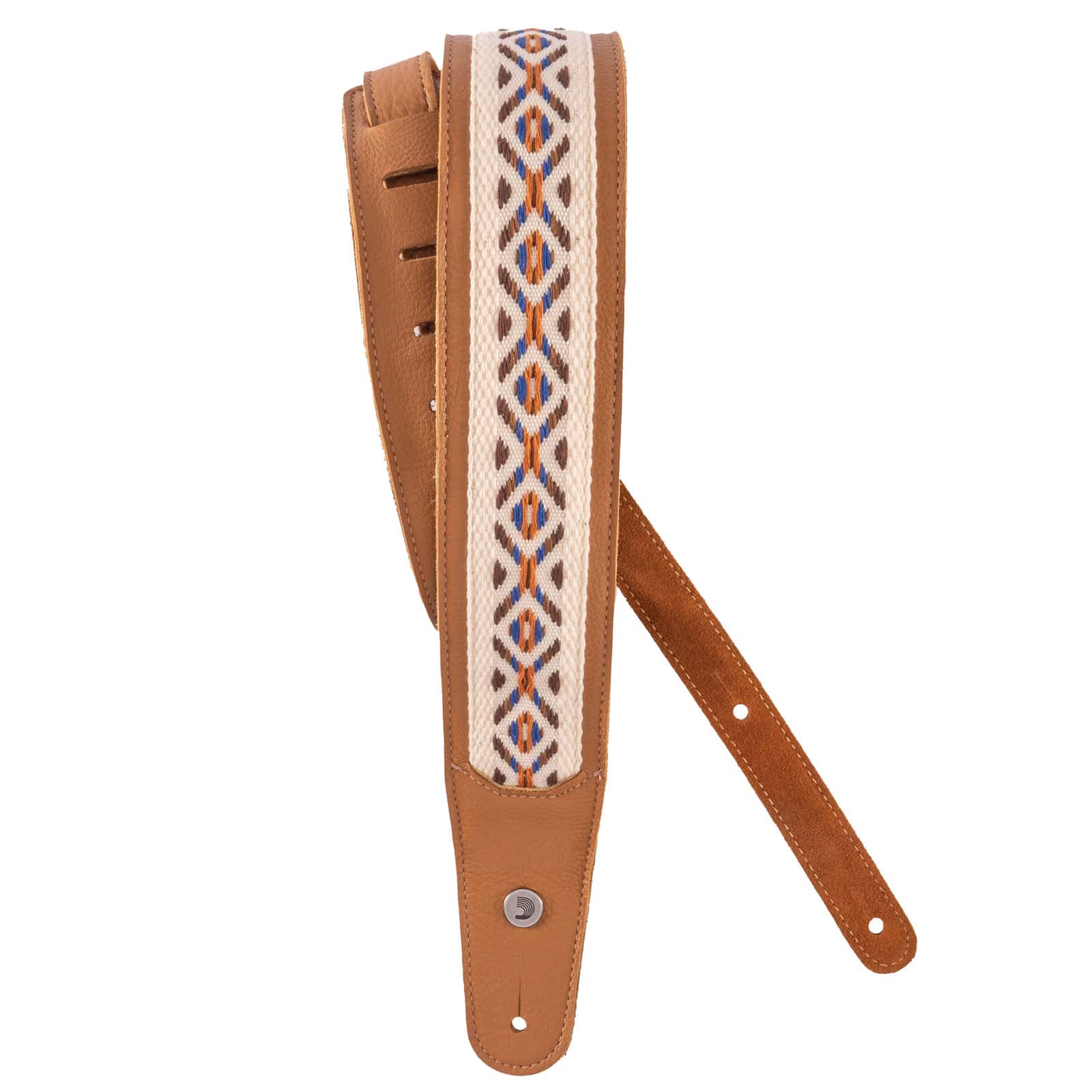 D'ADDARIO AND CO HYBRID LEATHER GUITAR STRAP, DESERT