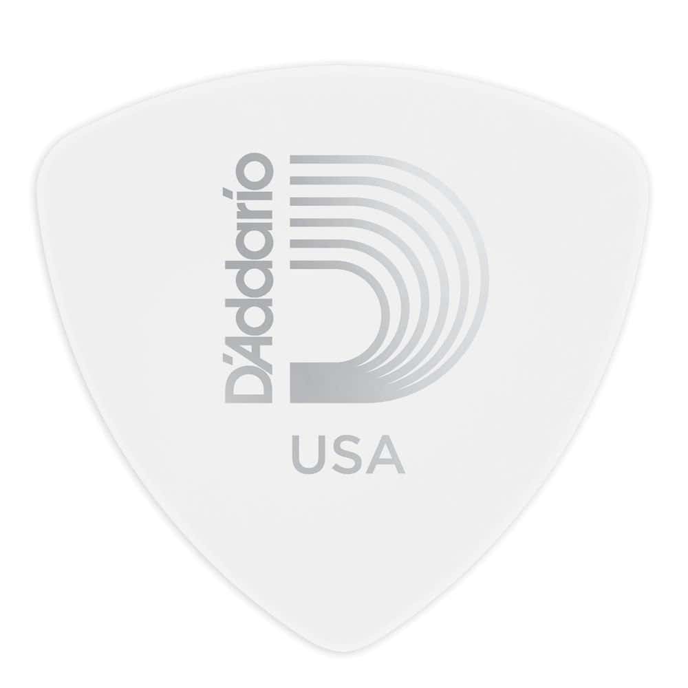 D'ADDARIO AND CO WHITE-COLOR CELLULOID GUITAR PICKS HEAVY WIDE SHAPE