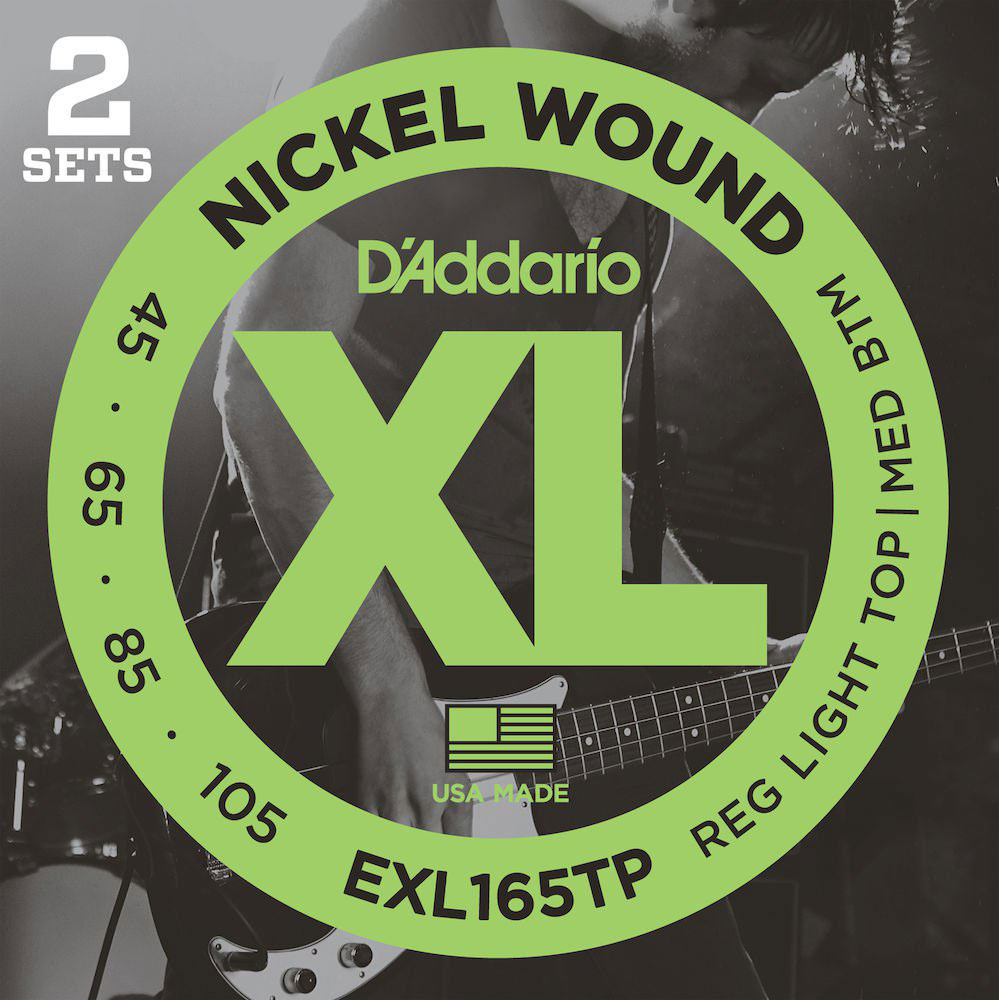 D'ADDARIO AND CO EXL165TP NICKEL WOUND REGULAR LIGHT TOP 45-105 2 SETS