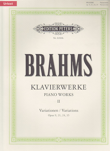 EDITION PETERS BRAHMS JOHANNES - KLAVIERWERKE VOL.2 (URTEXT) 