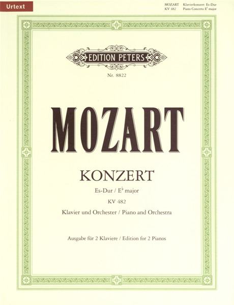 EDITION PETERS MOZART WOLFGANG AMADEUS - CONCERTO NO.22 IN E FLAT K482 - PIANO 4 HANDS