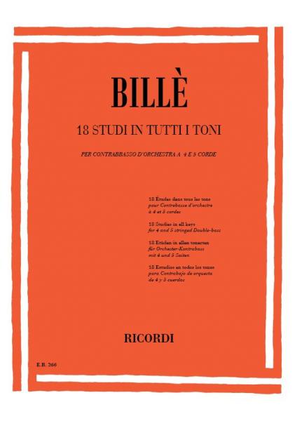 RICORDI BILLE - 18 STUDI IN TUTTI I TONI - CONTREBASSE