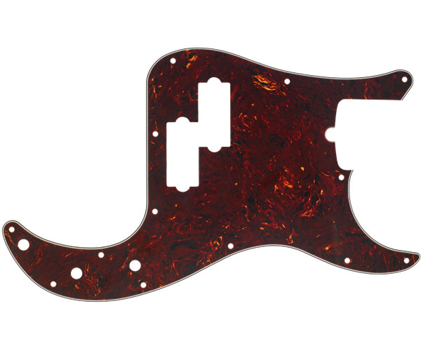 FENDER PICKGUARD, PRECISION BASS, 13-HOLE MOUNT (WITH TRUSS ROD NOTCH), TORTOISE SHELL, 4-PLY
