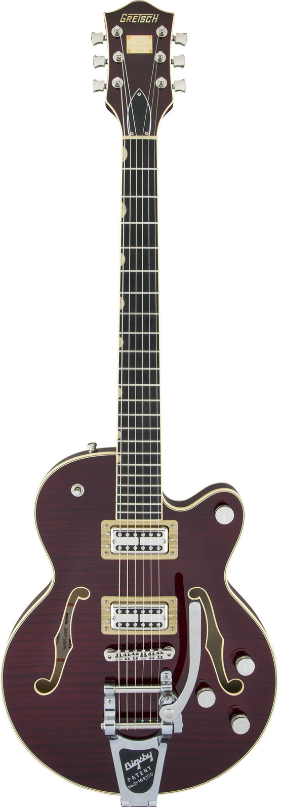 GRETSCH GUITARS G6659TFM PLAYERS EDITION BROADKASTER JR. CENTER BLOCK SINGLE-CUT WITH STRING-THRU BIGSBY AND FLAME M