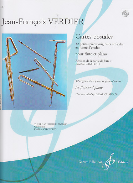 BILLAUDOT VERDIER J.F. - CARTES POSTALES + CD - FLUTE, PIANO