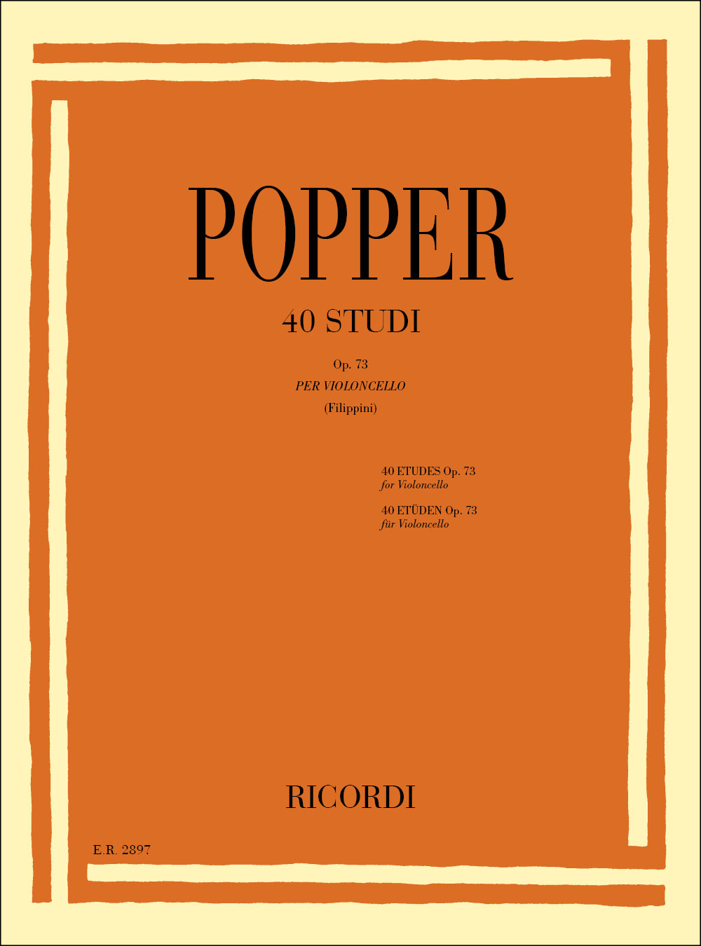 RICORDI POPPER D. - 40 STUDI OP.73 - VIOLONCELLE