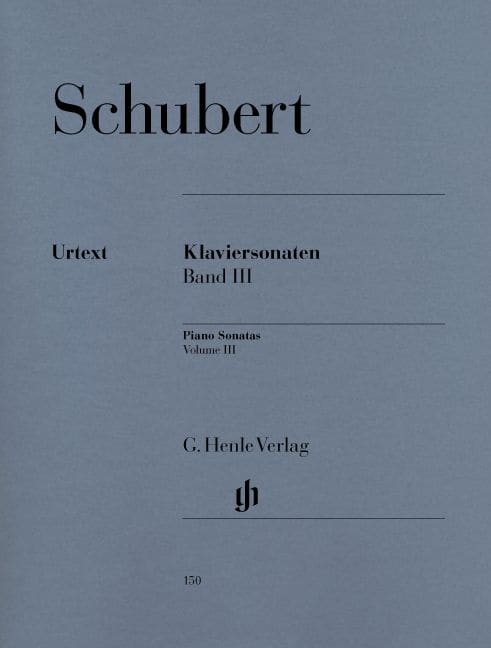 HENLE VERLAG SCHUBERT F. - PIANO SONATAS, VOLUME III (EARLY AND UNFINISHED SONATAS)