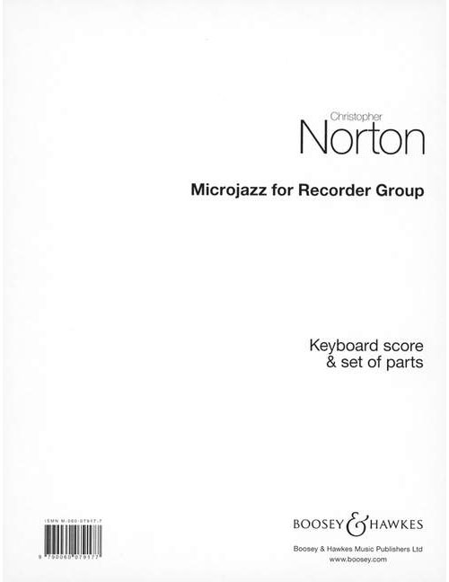 BOOSEY & HAWKES NORTON CHRISTOPHER - MICROJAZZ FOR RECORDER GROUP - 3 FLÛTES À BEC (SSA), PIANO ET...