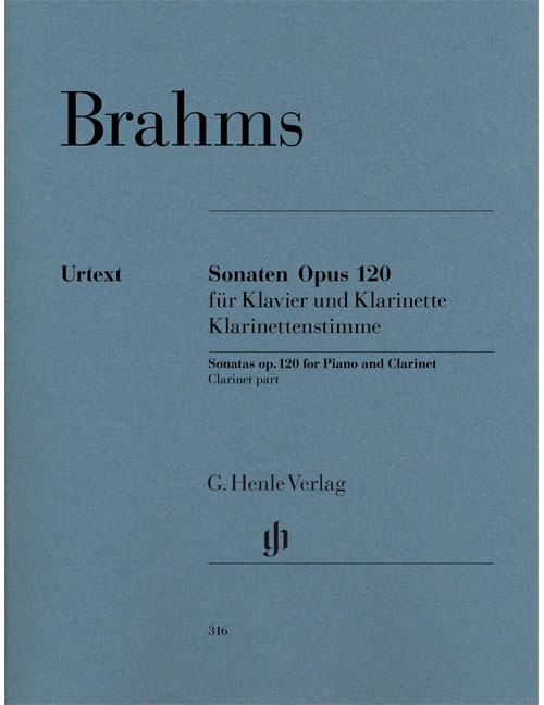 HENLE VERLAG BRAHMS J. - SONATAS FOR PIANO AND CLARINET OP. 120, 1 AND 2 - CLARINET PART