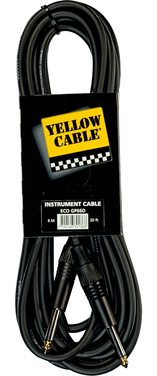 YELLOW CABLE GP66D 6M./20FT. 1/4 PHONE MALE