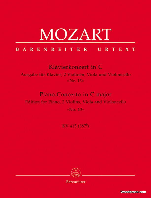 BARENREITER MOZART W.A. - KONZERT N°13 C-DUR KV 415 - PIANO