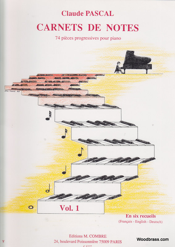 COMBRE PASCAL CLAUDE - CARNETS DE NOTES VOL.1 - PIANO