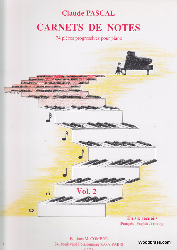 COMBRE PASCAL CLAUDE - CARNETS DE NOTES VOL.2 - PIANO