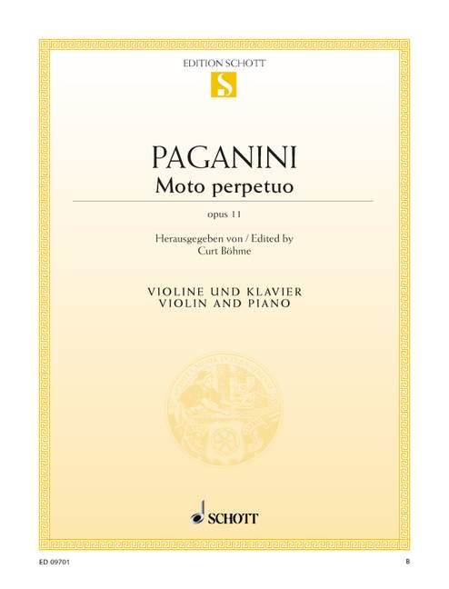 SCHOTT PAGANINI NICCOLO - MOTO PERPETUO OP. 11 - VIOLIN AND PIANO