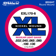 D'ADDARIO AND CO EXL170-6 NICKEL WOUND LONG SCALE LIGHT 6C 32-130