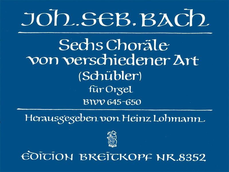 EDITION BREITKOPF BACH JOHANN SEBASTIAN - 6 SCHUBLER-CHORALE BWV 645-650 - ORGAN
