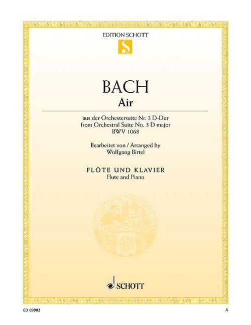 SCHOTT BACH J.S. - AIR BWV 1068 - FLUTE