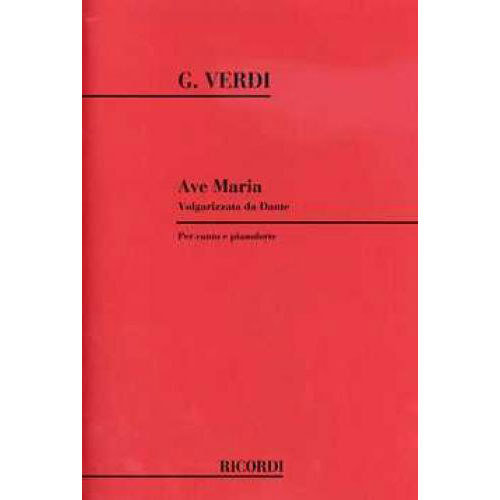 RICORDI VERDI G. - AVE MARIA - CHANT ET PIANO