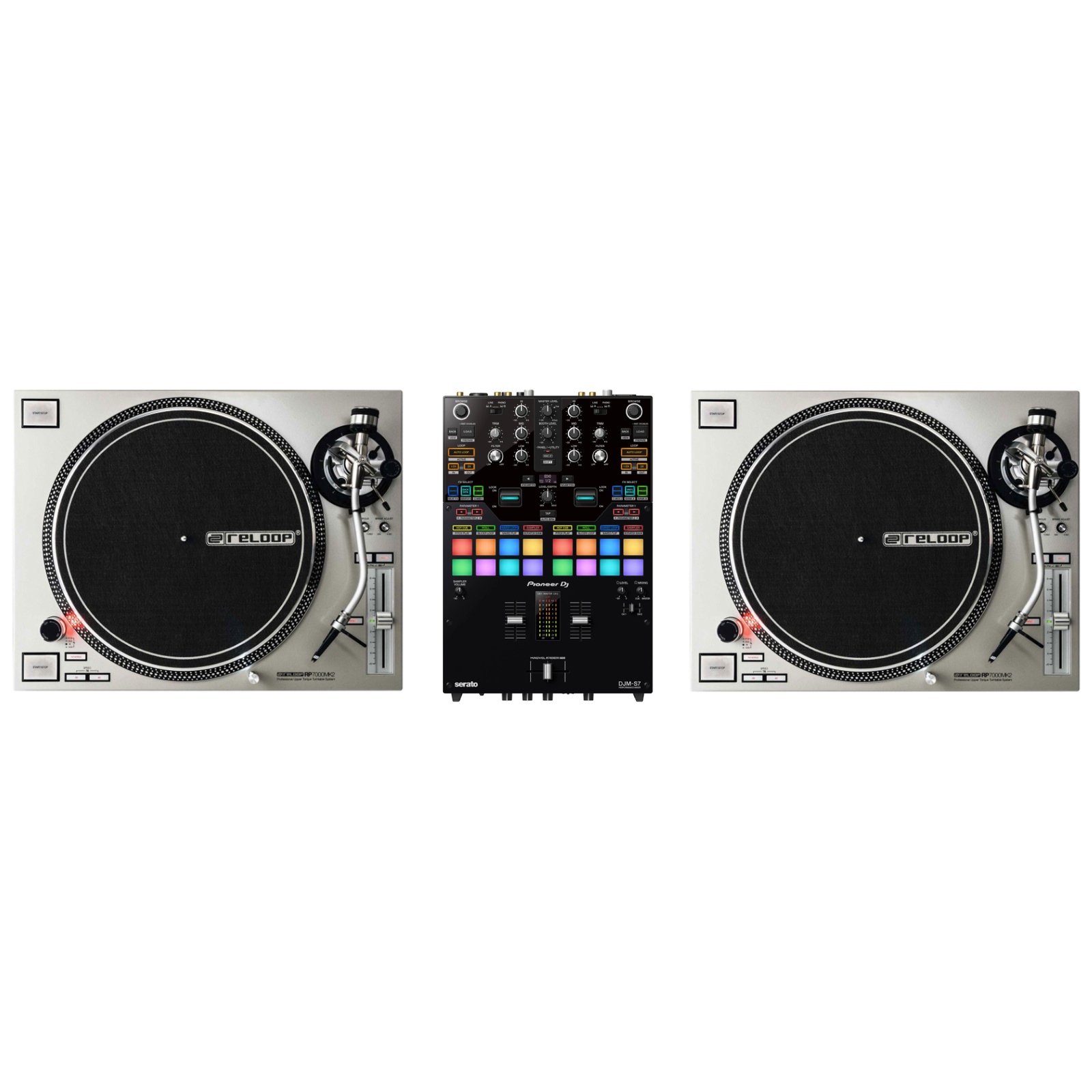 RELOOP DJ VINYL DJ PACK: RP 7000 MK2 SILVER + DJM S-7
