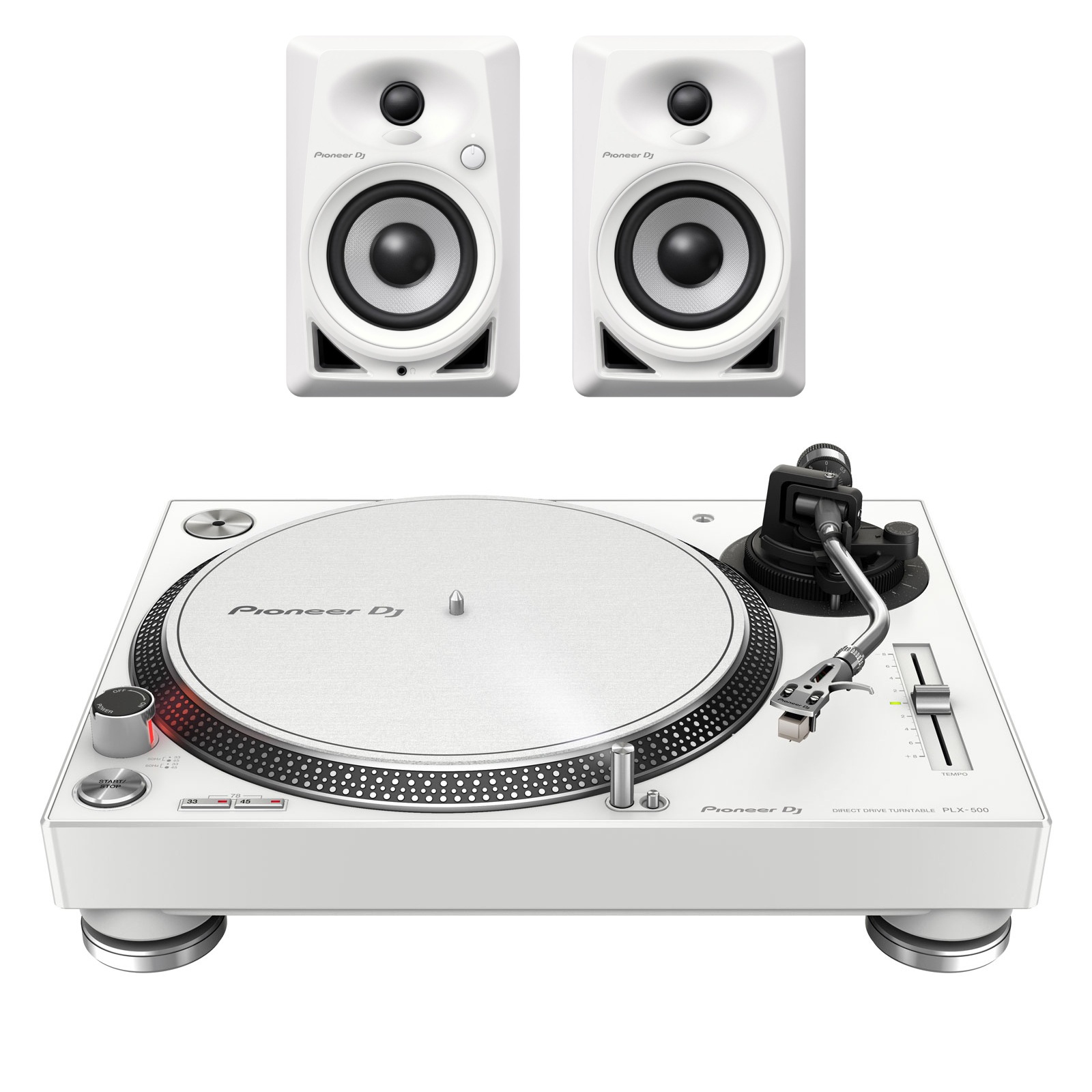 PIONEER DJ PACK PLX-500-W + DM-40-W (PAIRE)