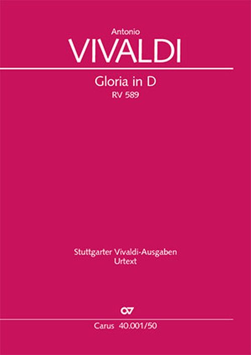 CARUS VIVALDI ANTONIO - GLORIA RV589 - CHANT/PIANO