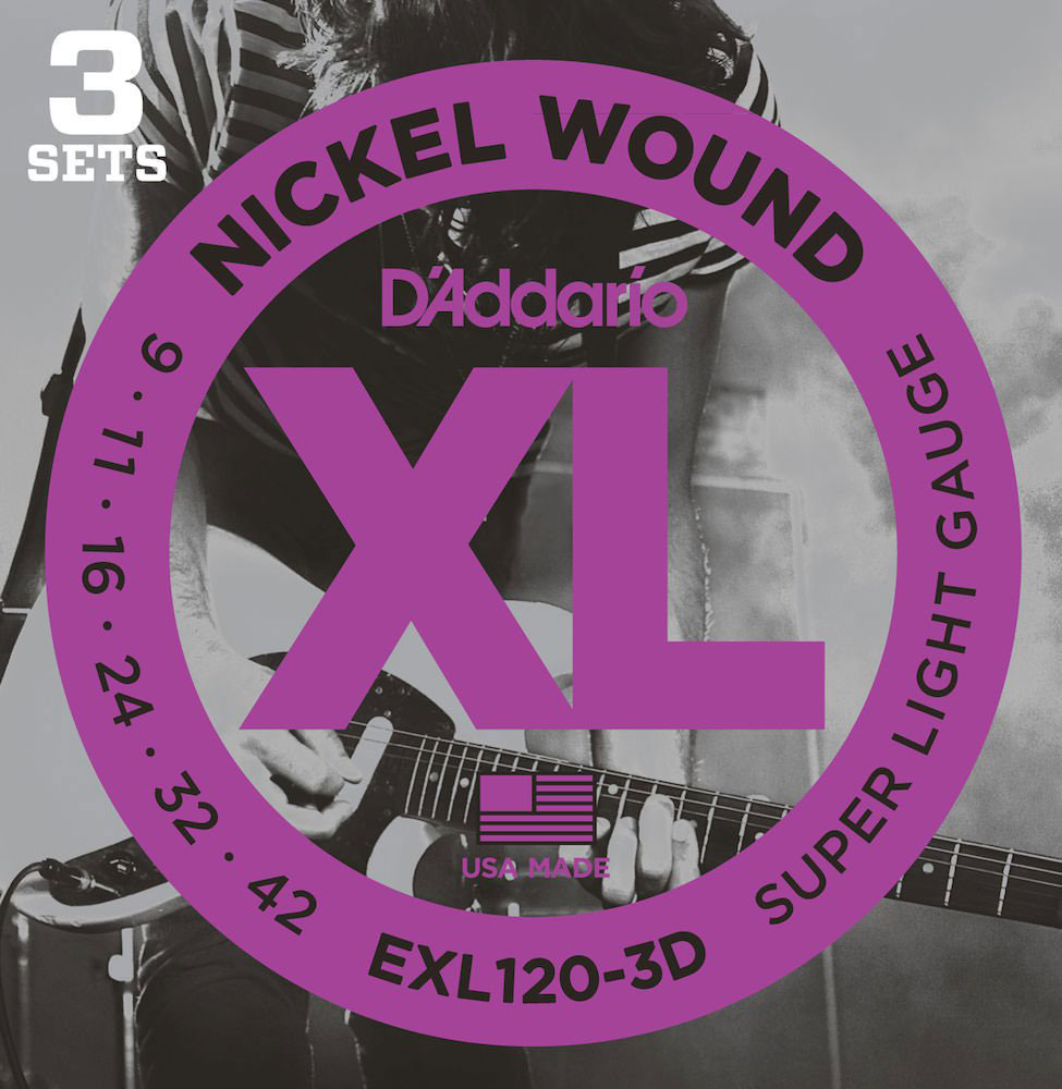 D'ADDARIO AND CO OF 3 ELECTRIC SETEXL 120 9 11 16 24 32 42