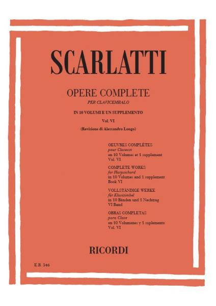 RICORDI SCARLATTI D. - OPERE COMPLETE PER CLAV. VOL.6 - PIANO
