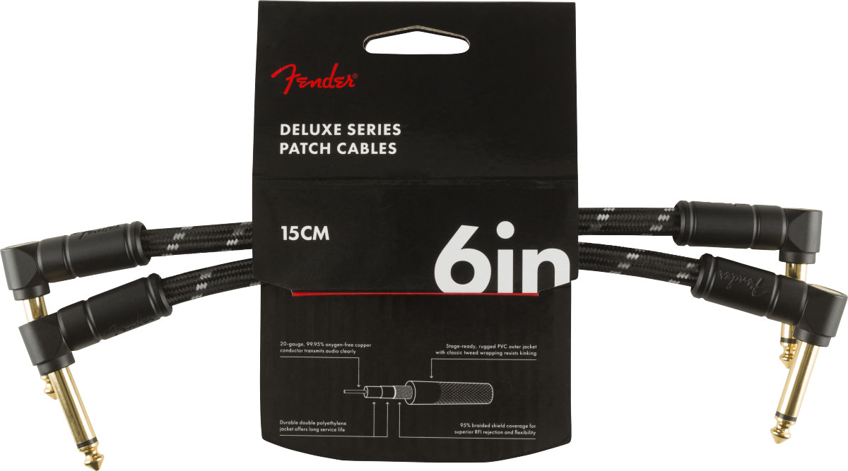FENDER DELUXE INSTRUMENT CABLES (2-PACK), ANGLE/ANGLE, 6
