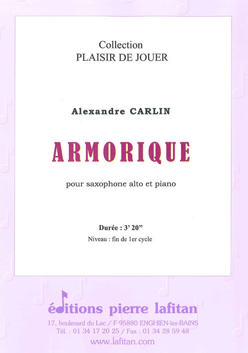 LAFITAN CARLIN A. - ARMORIQUE - SAXOPHONE ALTO ET PIANO