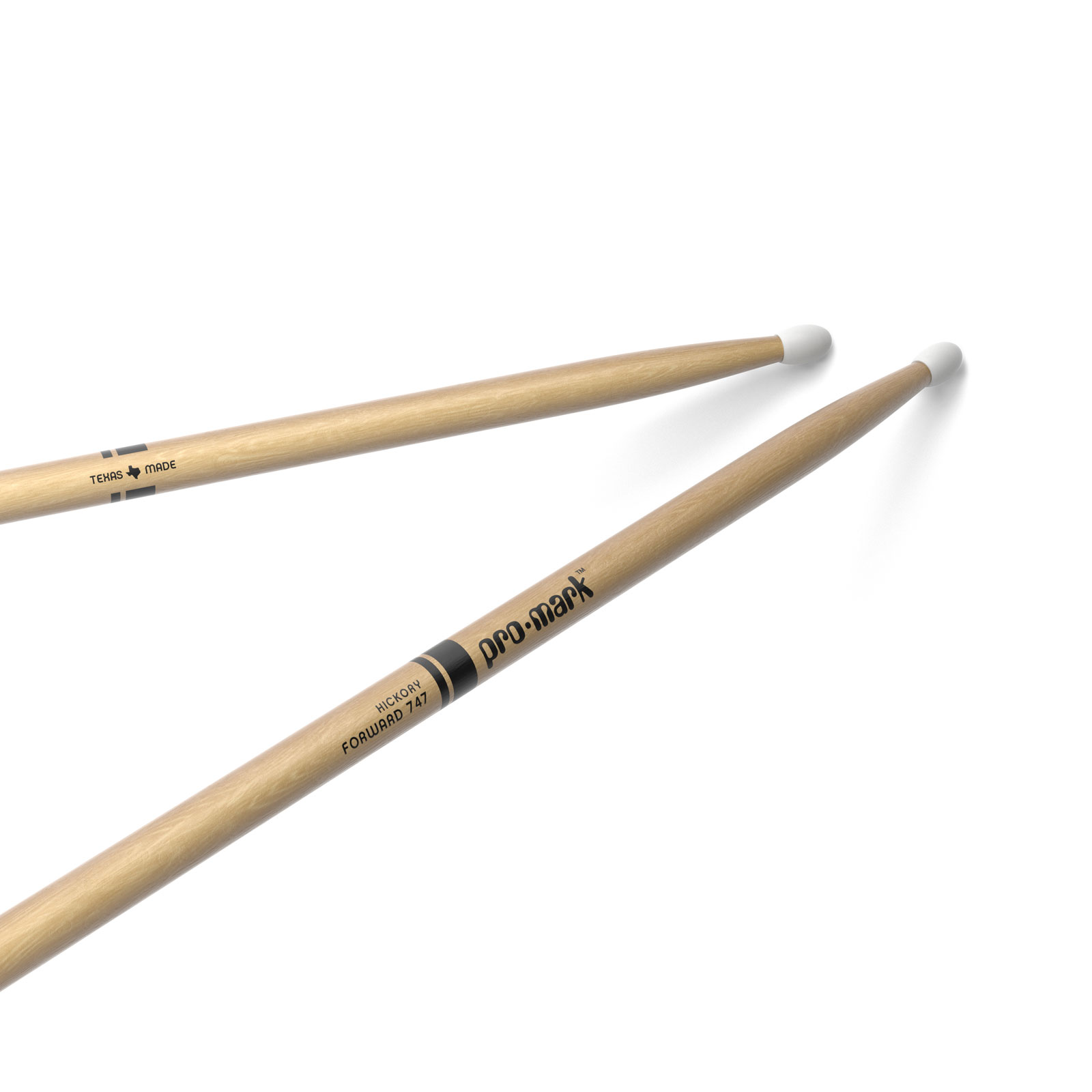 PRO MARK CLASSIC FORWARD 747 HICKORY DRUMSTICK OVAL NYLON TIP