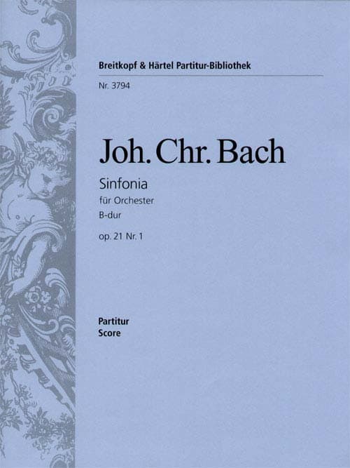 EDITION BREITKOPF BACH JOHANN CHRISTIAN - SINFONIA B-DUR OP. 21/1 - ORCHESTRA