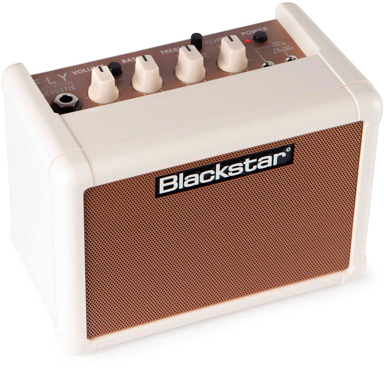 BLACKSTAR 'MINI COMBO GUITARE ACOUSTIQUE DE 3 WATTS.CONTROLE : VOLUME, BASS, AIGUE, ECHO . SWITCH SHAPE ET ECH