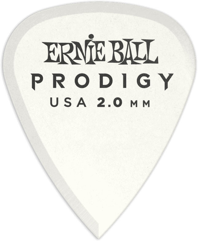 ERNIE BALL PRODIGY WHITE 1S STANDARD 2.0MM PICKS 6-PACK