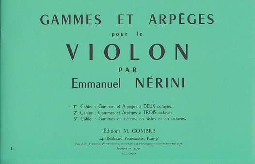 COMBRE NERINI EMMANUEL - GAMMES ET ARPEGES VOL.1 - VIOLON