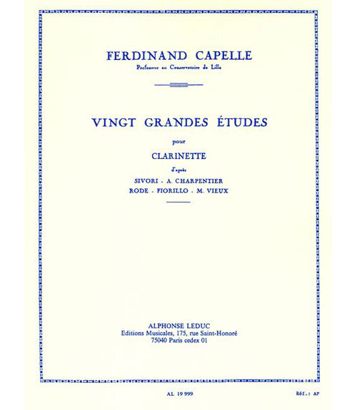 LEDUC CAPELLE FERDINAND - 20 GRANDES ETUDES - CLARINETTE