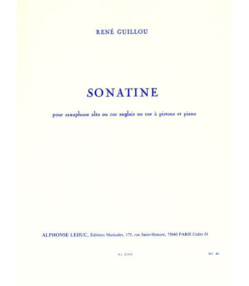 LEDUC GUILLOU RENE - SONATINE - SAXOPHONE & PIANO