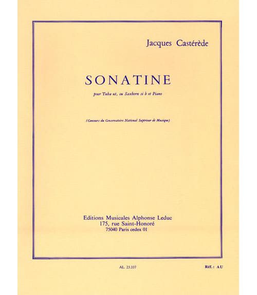 LEDUC CASTEREDE J. - SONATINE - TUBA UT OU SAXHORN SIB ET PIANO 
