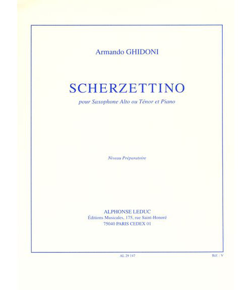 LEDUC GHIDONI ARMANDO - SCHERZETTINO - SAXOPHONE & PIANO