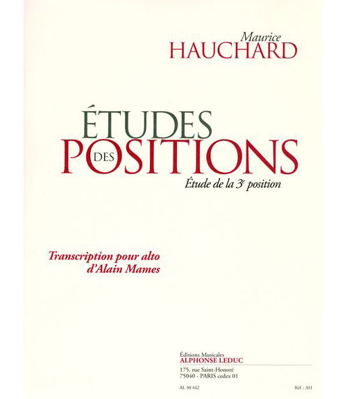 LEDUC HAUCHARD M. - ETUDE DE LA TROISIEME POSITION - ALTO 