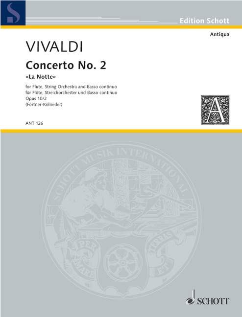 SCHOTT VIVALDI ANTONIO - CONCERTO NO 2 G MINOR OP 10/2 RV 439/PV 342