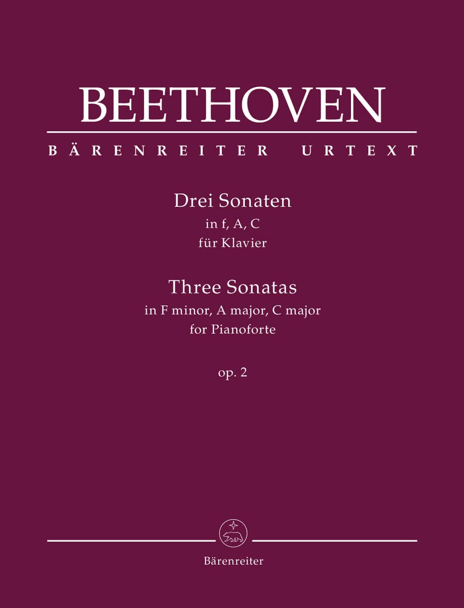 BARENREITER BEETHOVEN L.V. - THREE SONATAS FOR PIANO IN F MINOR, A MAJOR, C MAJOR OP.2