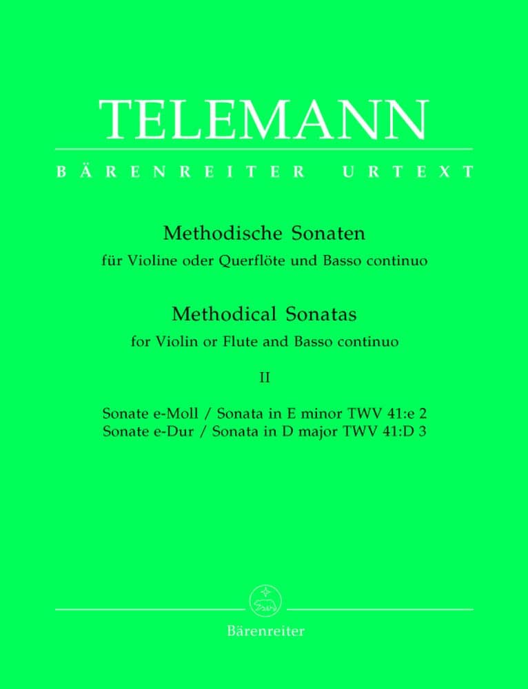 BARENREITER TELEMANN G.P. - 12 METHODICAL SONATAS VOL.2 - FLUTE OR VIOLIN, BASSO CONTINUO