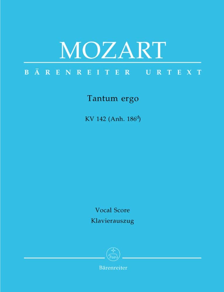 BARENREITER MOZART W.A. - TANTUM ERGO KV 142 (ANH. 186D) - VOCAL SCORE