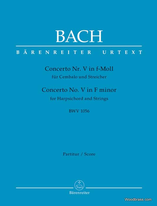 BARENREITER BACH J.S. - CONCERTO N°5 IN F-MOLL BWV 1056 - SCORE