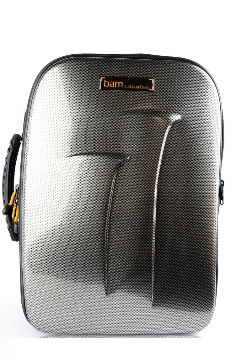 BAM NEW TREKKING 2 BB & A CLARINETS CASE - SILVER CARBON LOOK