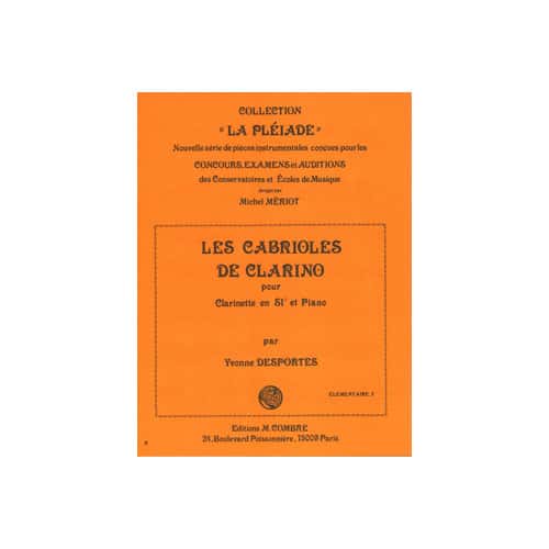 COMBRE DESPORTES YVONNE - LES CABRIOLES DE CLARINO - CLARINETTE ET PIANO