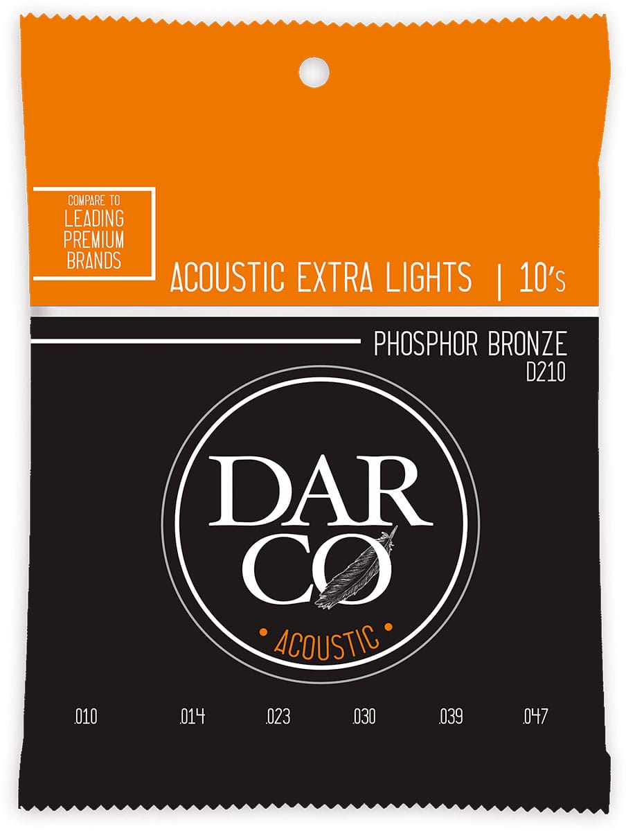 DARCO ACOUSTIC STRINGS 92/8 PHOSPHORE BRONZE DARCO ACOUSTIC EXTRA LIGHT SET 92/8