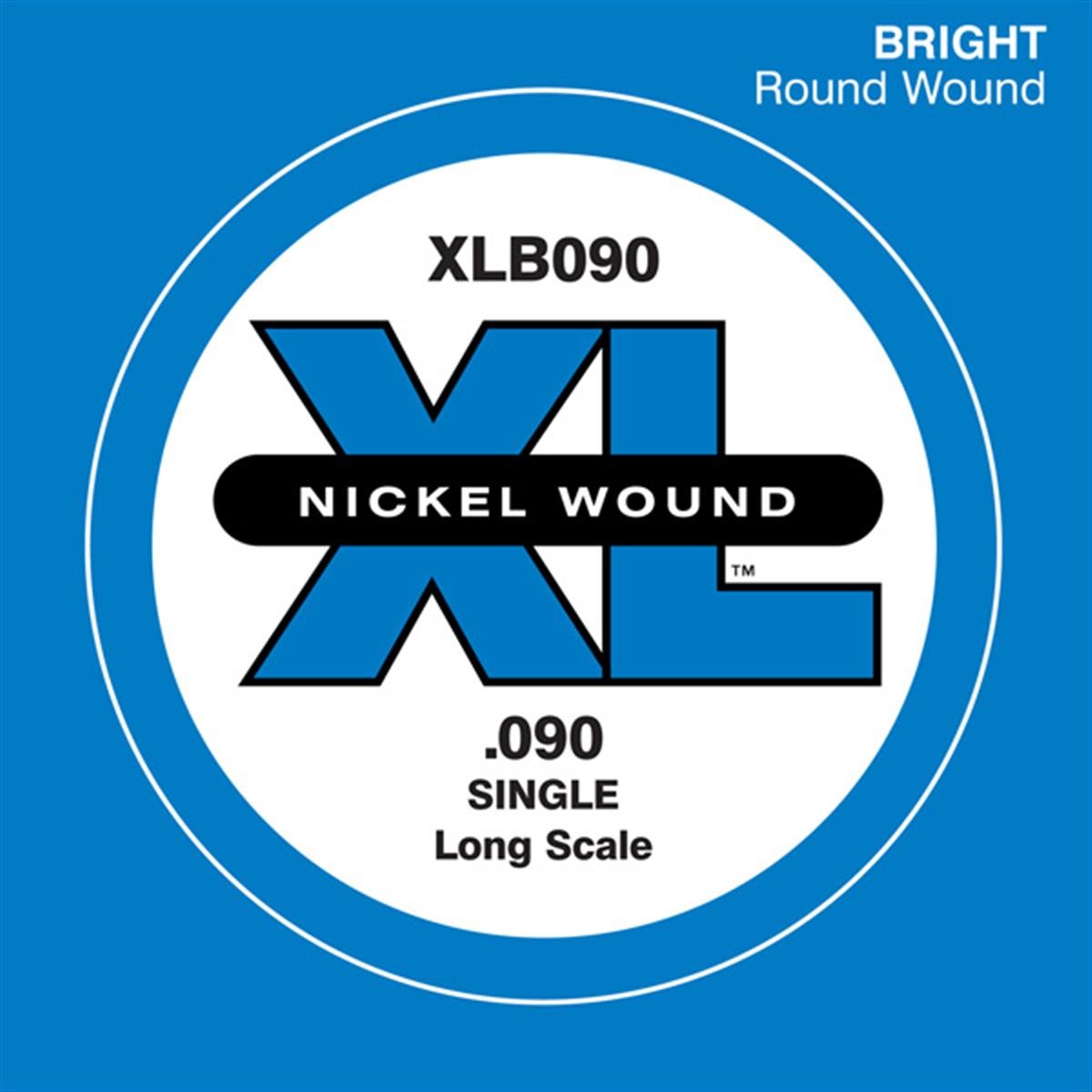 D'ADDARIO AND CO XLB090 NICKEL WOUND BASS GUITAR SINGLE STRING LONG SCALE .090